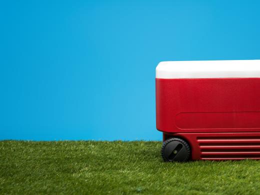 Cooler on grass